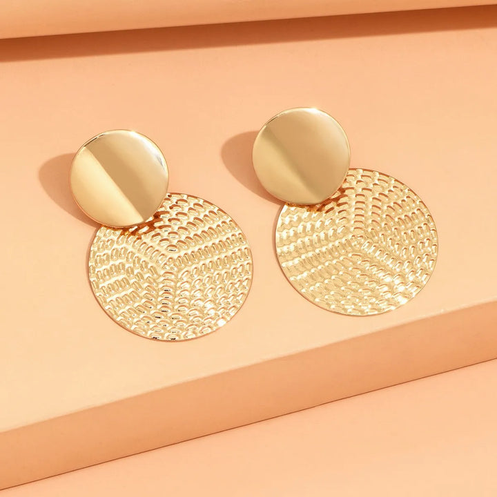 Gilded Fan Disc Earrings