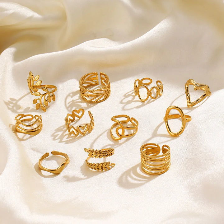 Golden Stacking Ring Collection