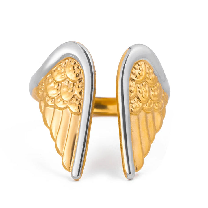 Two-Tone Angel Wing Ring