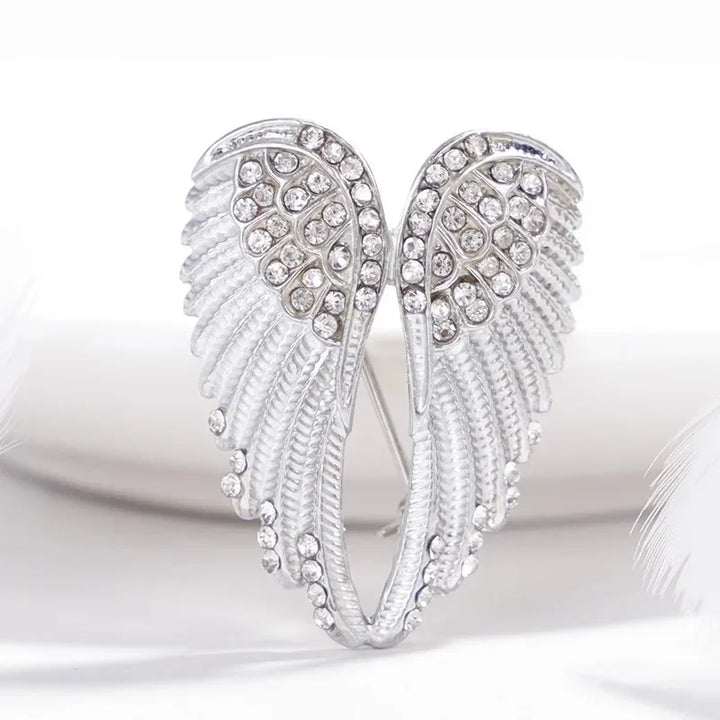 Crystal Angel Wing Brooch