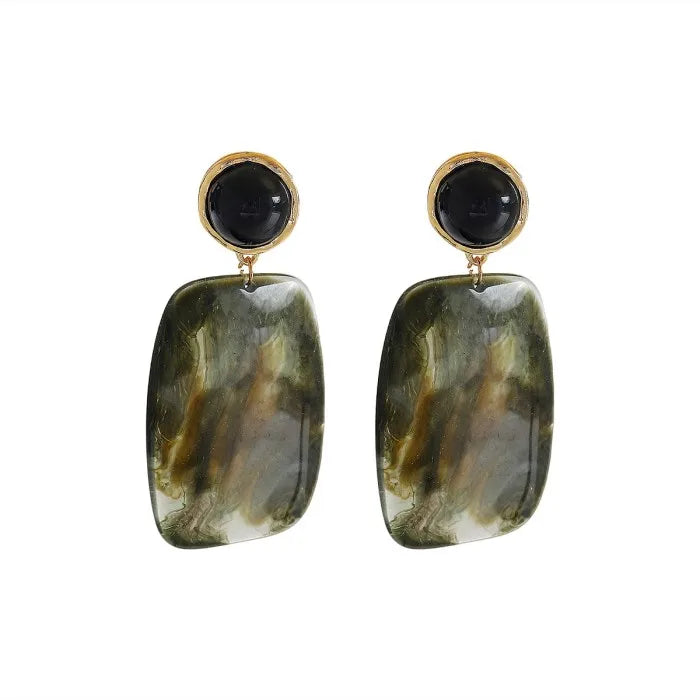 Resin Stone Drop Earrings