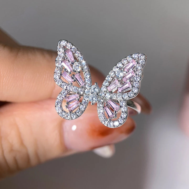 Crystal Butterfly Promise Ring