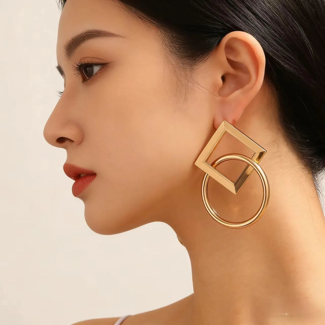 Geometric Square Hoop Earrings