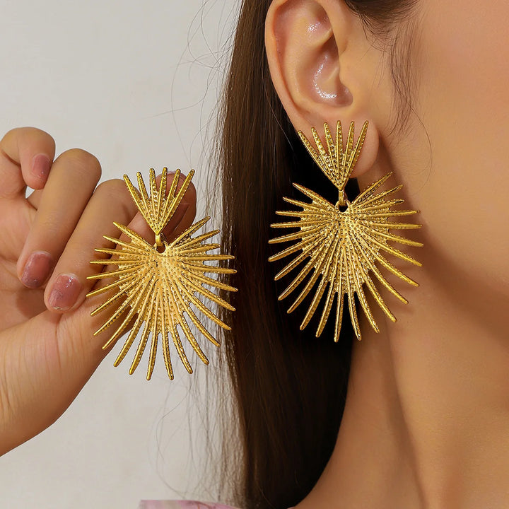 Sunray Fan Hoop Earrings