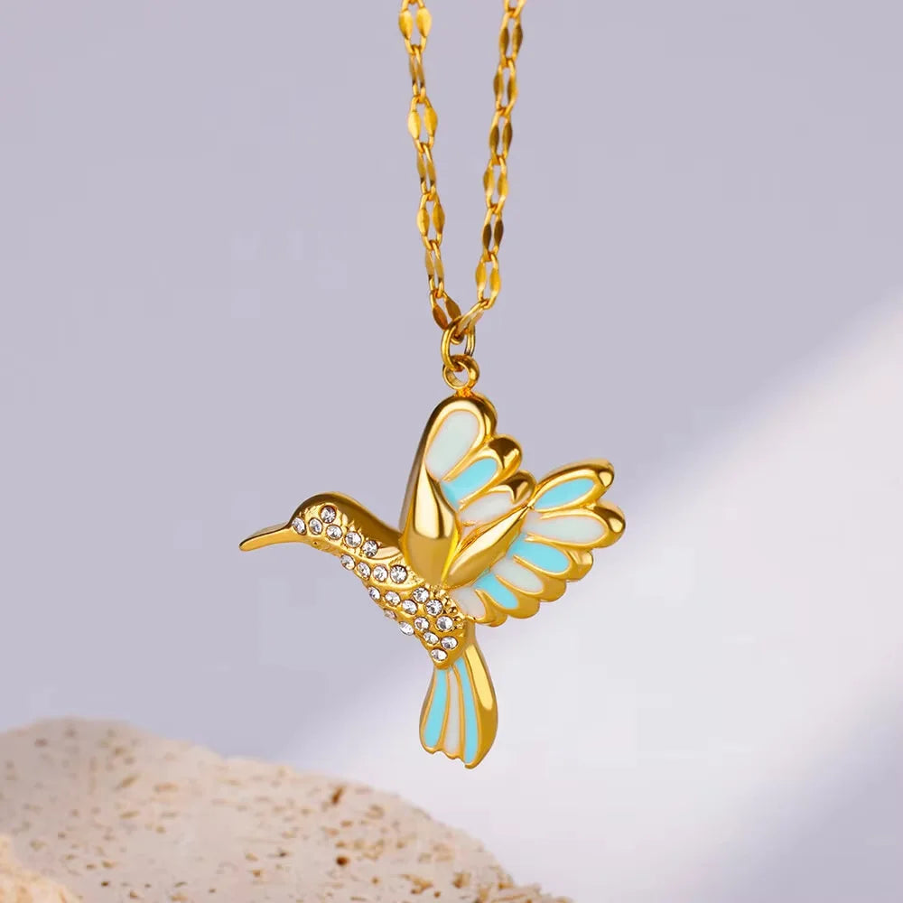Gilded Hummingbird Necklace