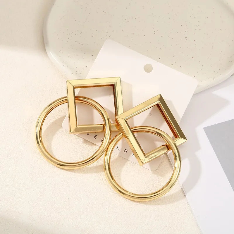 Geometric Square Hoop Earrings