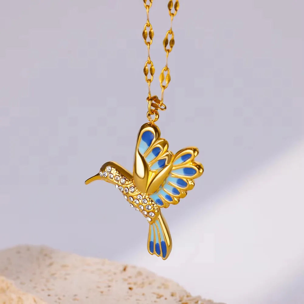 Gilded Hummingbird Necklace