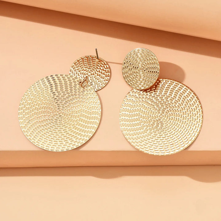 Gilded Fan Disc Earrings