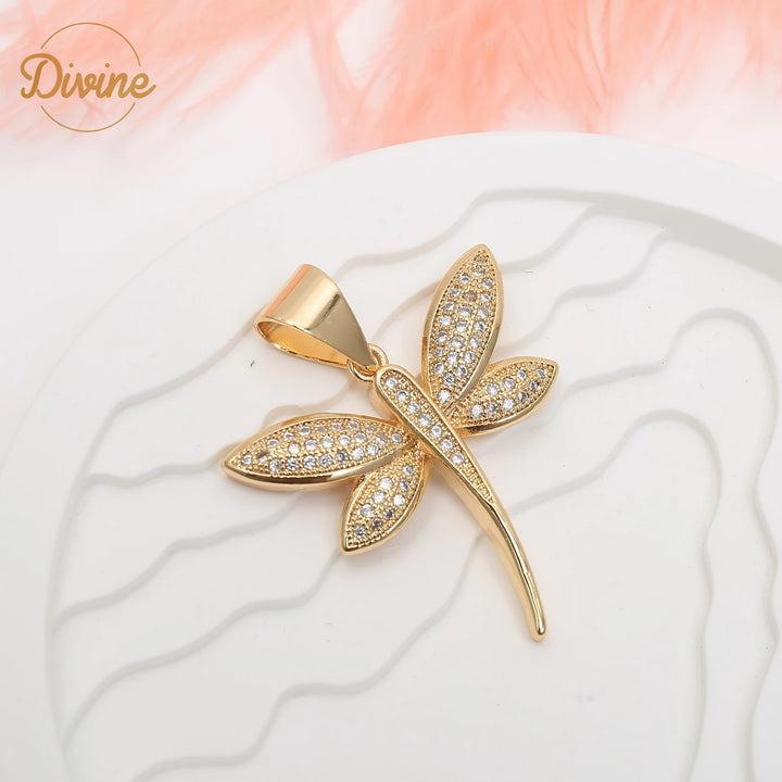 Pavé Dragonfly Pendant Necklace