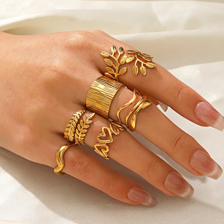 Golden Stacking Ring Collection