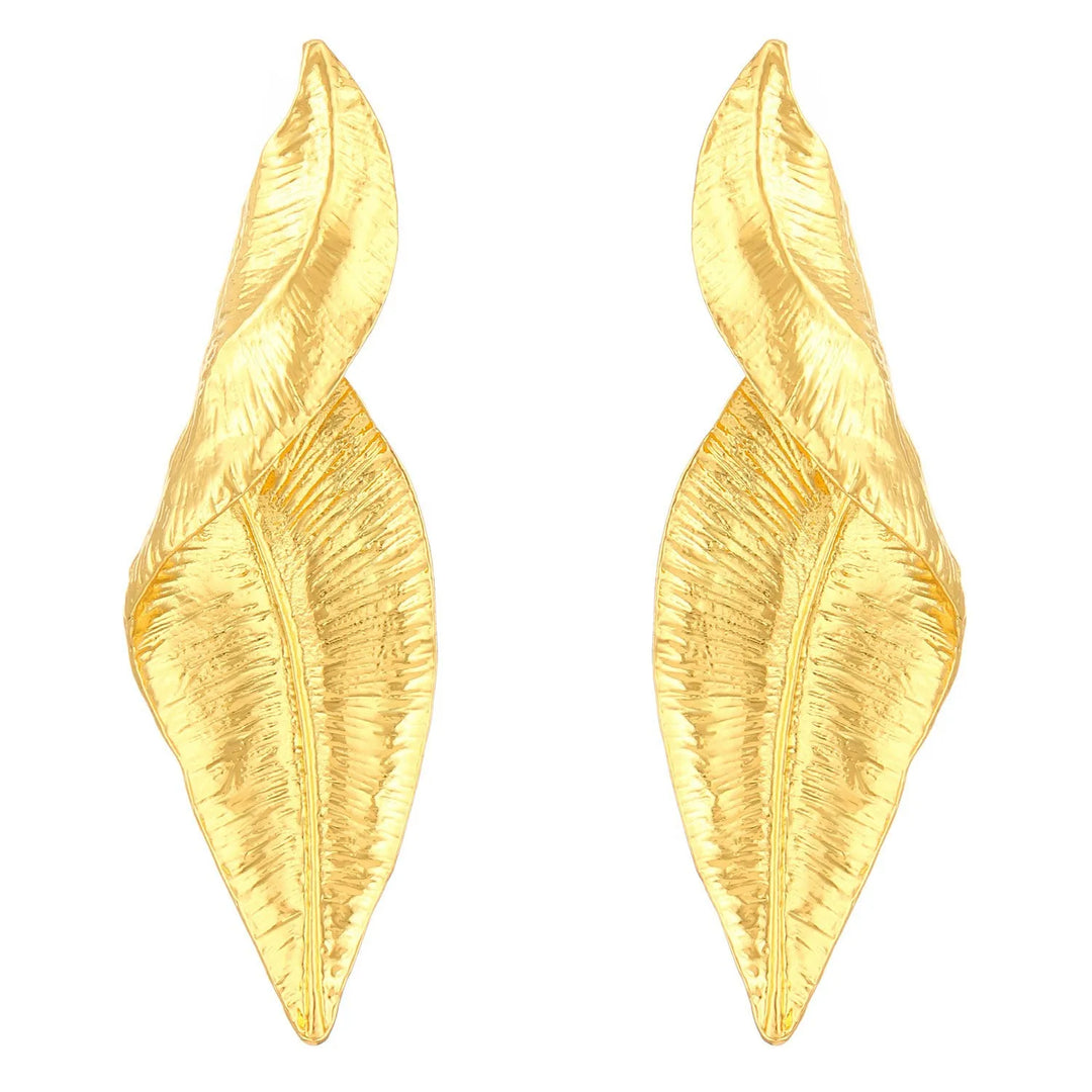 Gilded Leaf Drop Earrings