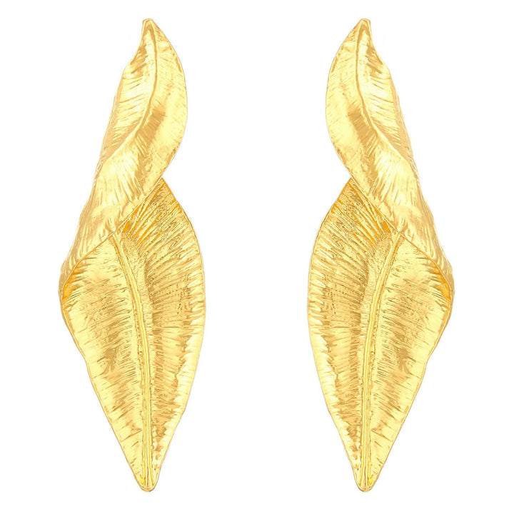 Gilded Leaf Drop Earrings