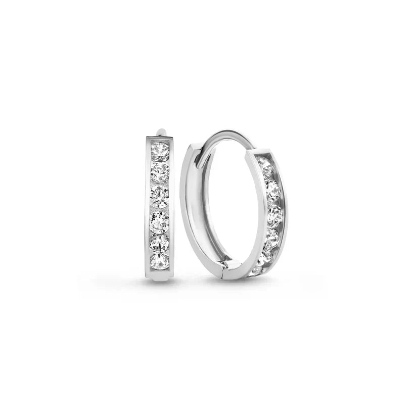 Dara Brillane Stone Earrings Set (White Gold)