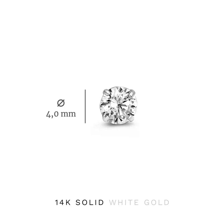 Dara Brillane Stone Earrings Set (White Gold)