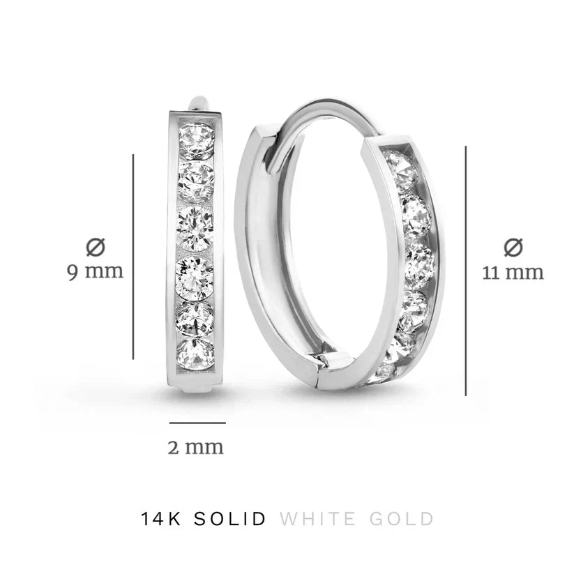 Dara Brillane Stone Earrings Set (White Gold)