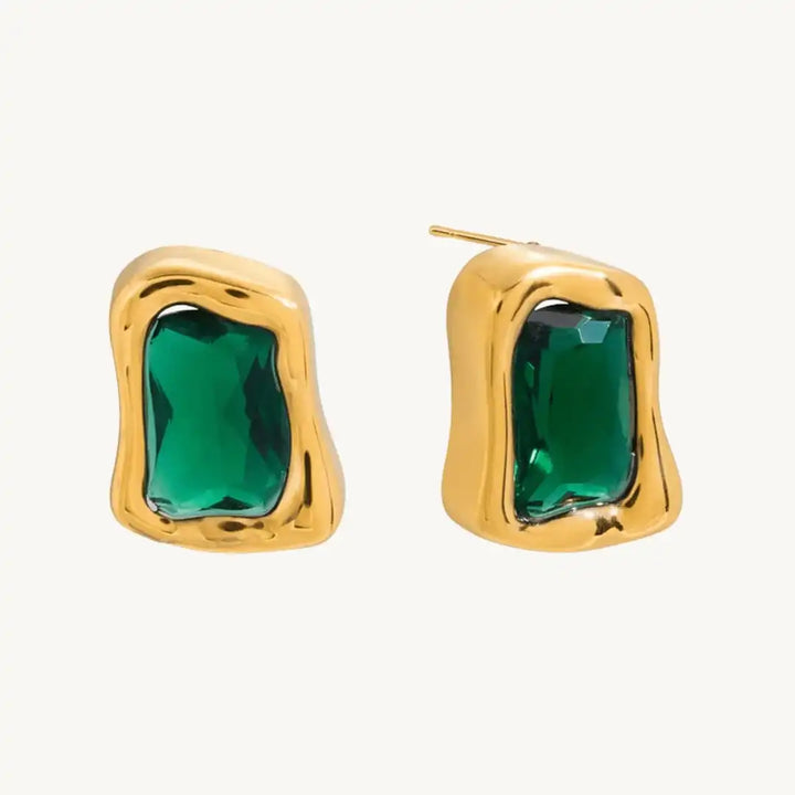 Timeless Gold Square Cubic Zirconia Earrings