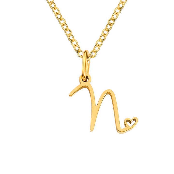 Heart Initial Necklace