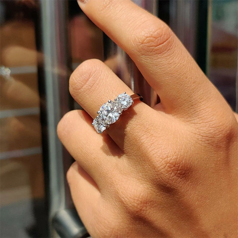 Three-Stone Crystal Ring