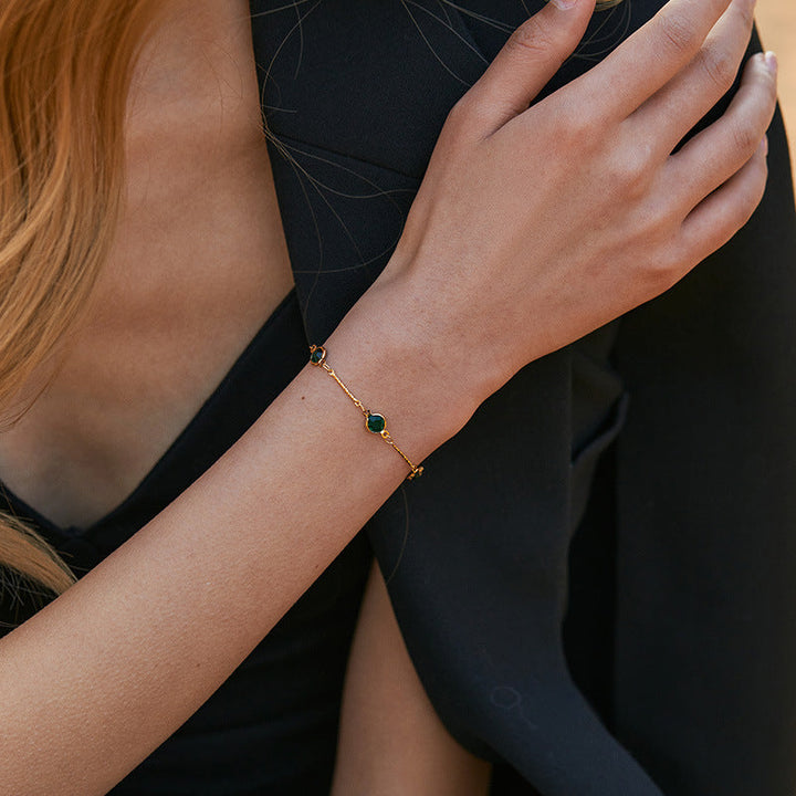 Emerald Link Chain Bracelet