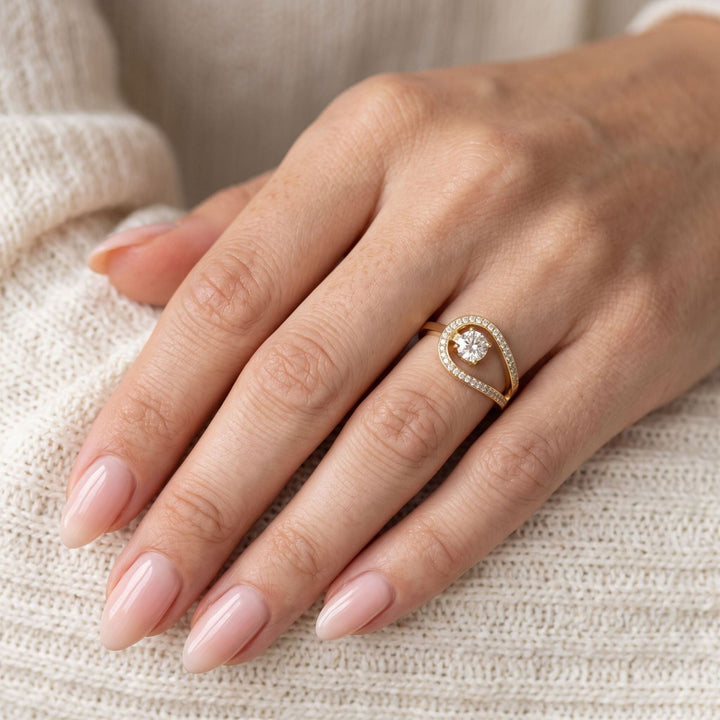 Geometric Wrap Pavé Ring