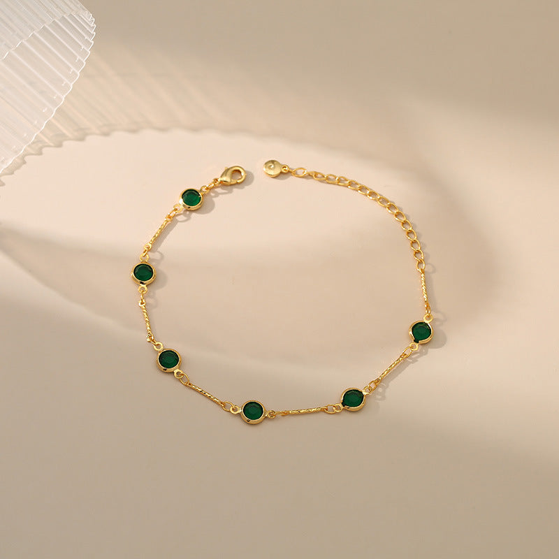 Emerald Link Chain Bracelet