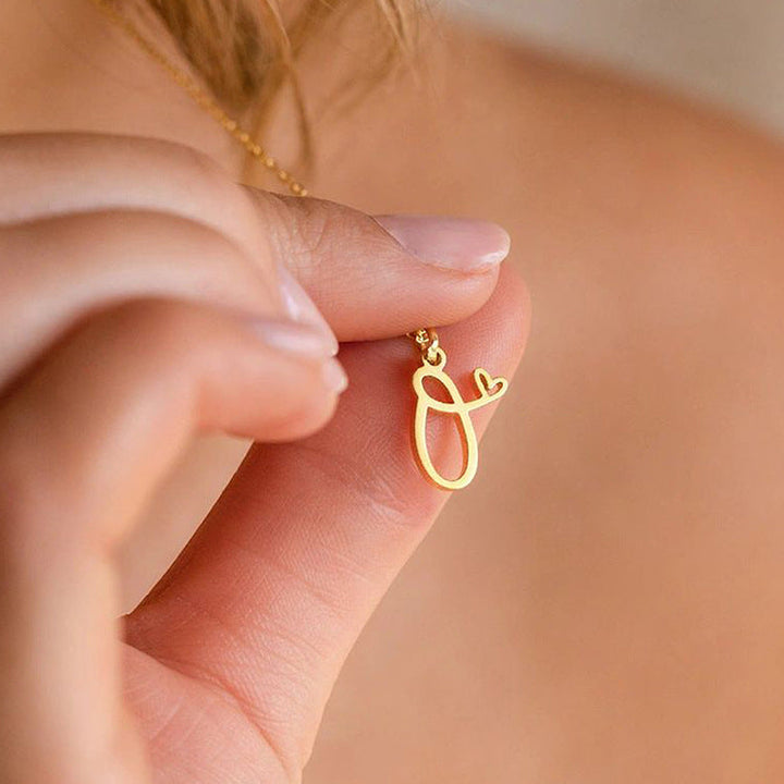 Heart Initial Necklace