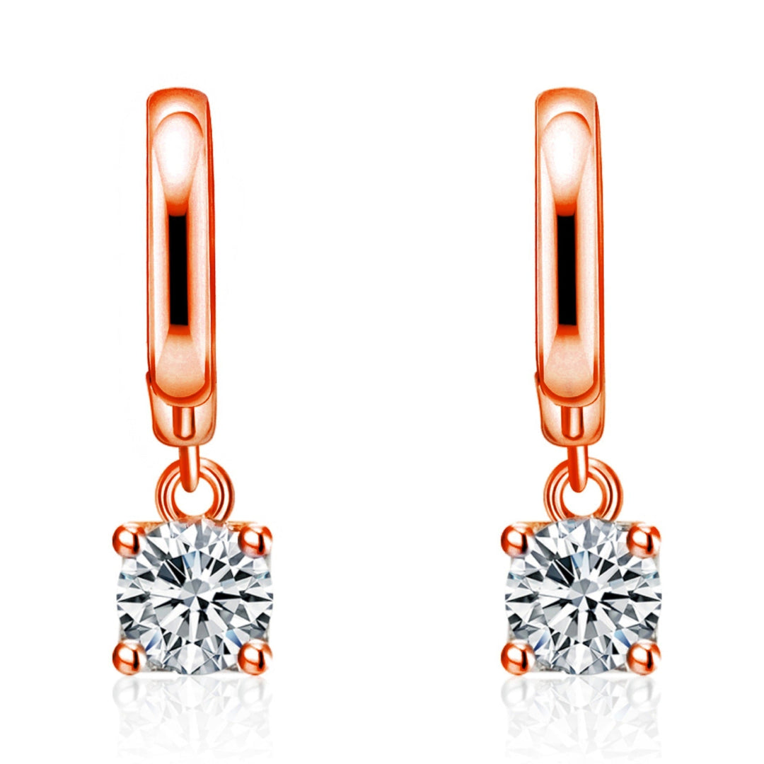Aurora Square Drop Earrings (Rose Gold)