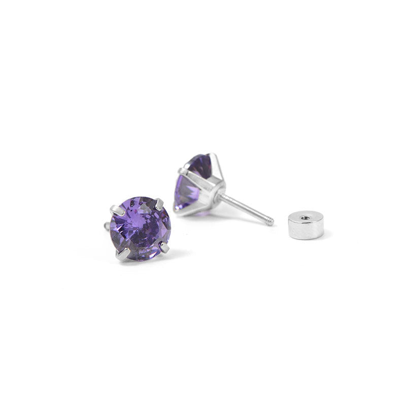 Amethyst Round Studs