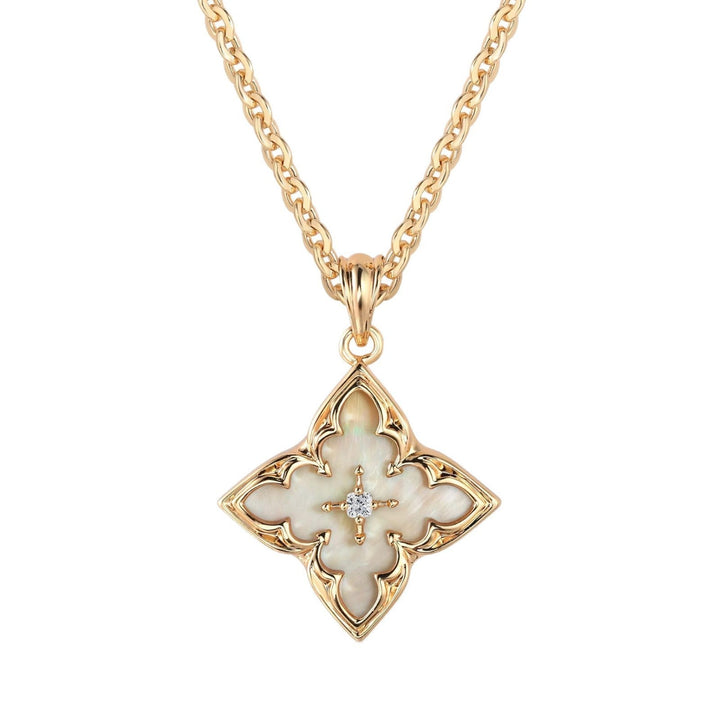 Blue Clover Pendant Necklace