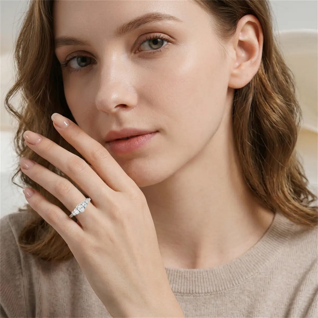 Oval Cut Five-Stone Crystal Ring