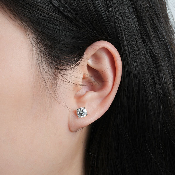 Classic Crystal Solitaire Stud Earrings