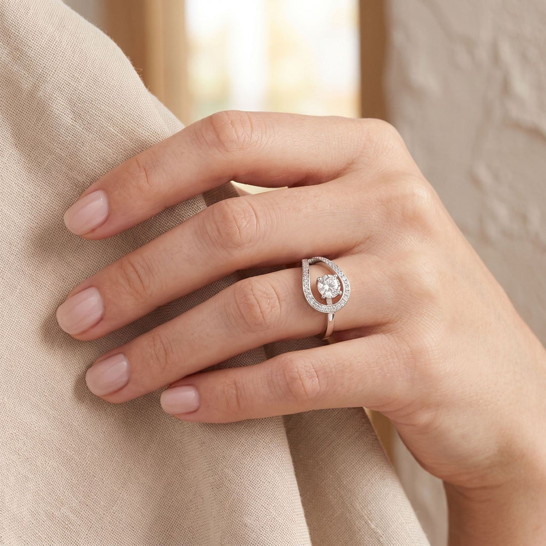 Geometric Wrap Pavé Ring