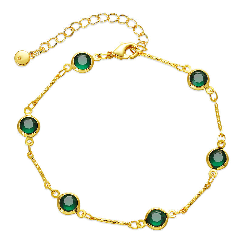 Emerald Link Chain Bracelet