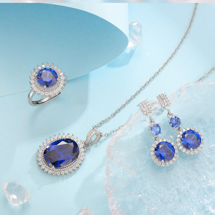 Aurielle Solwyn Blue Set (White Gold)