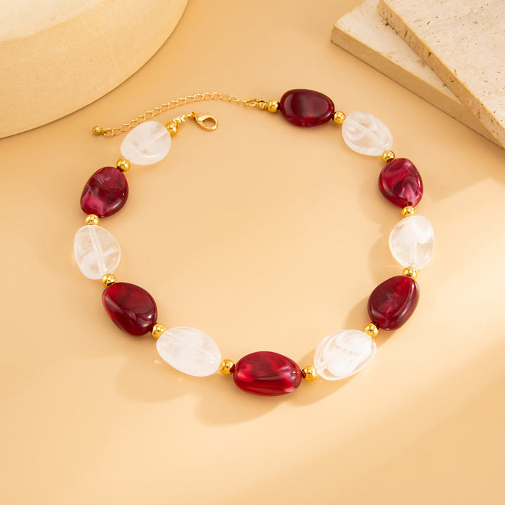 Bohemian Geometric Asymmetrical Beaded Necklace