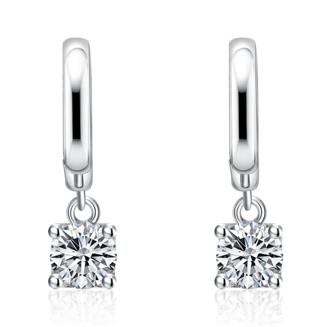 Aurora Square Drop Earrings (White Gold)