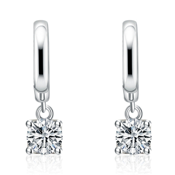 Aurora Square Drop Earrings (White Gold)