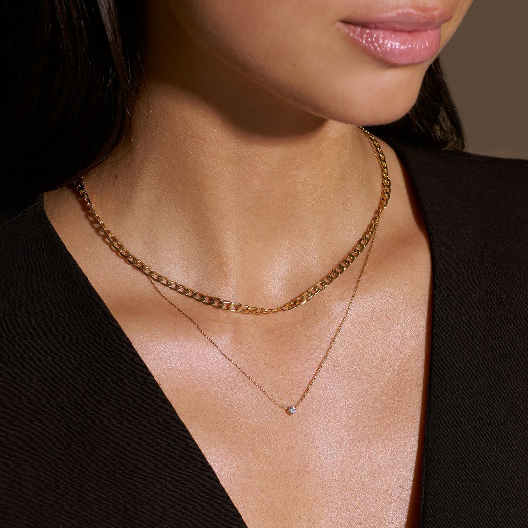 Flat Link Curb Chain Necklace