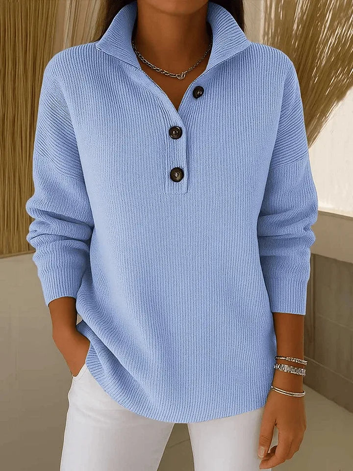 Suzanne | Notched Polo Collar Jumper