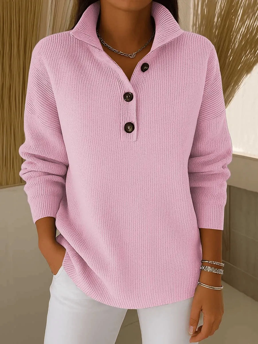 Suzanne | Notched Polo Collar Jumper
