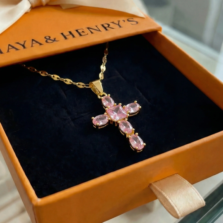 Rose Faith Cross Necklace