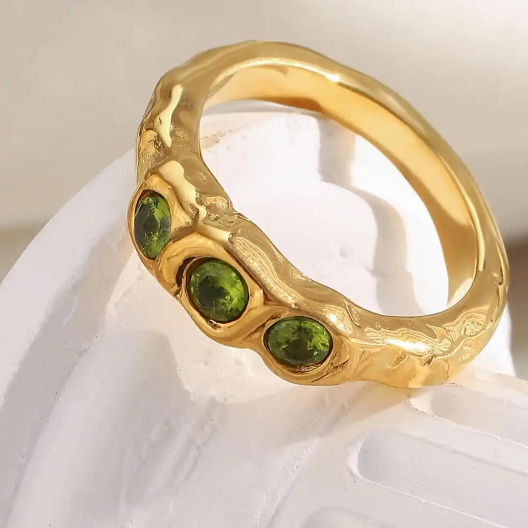 Vintage Gold-Tone Gemstone Ring