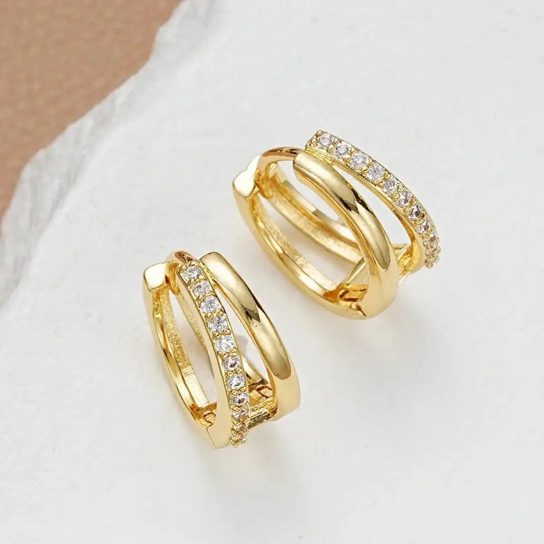 Timeless Gold Cubic Zirconia Earrings