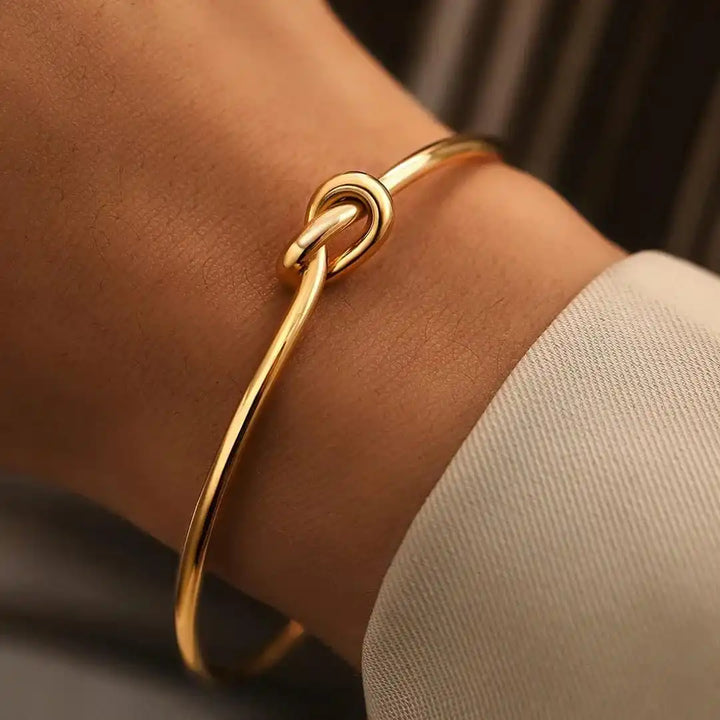 Adjustable Gold Knot Bangle