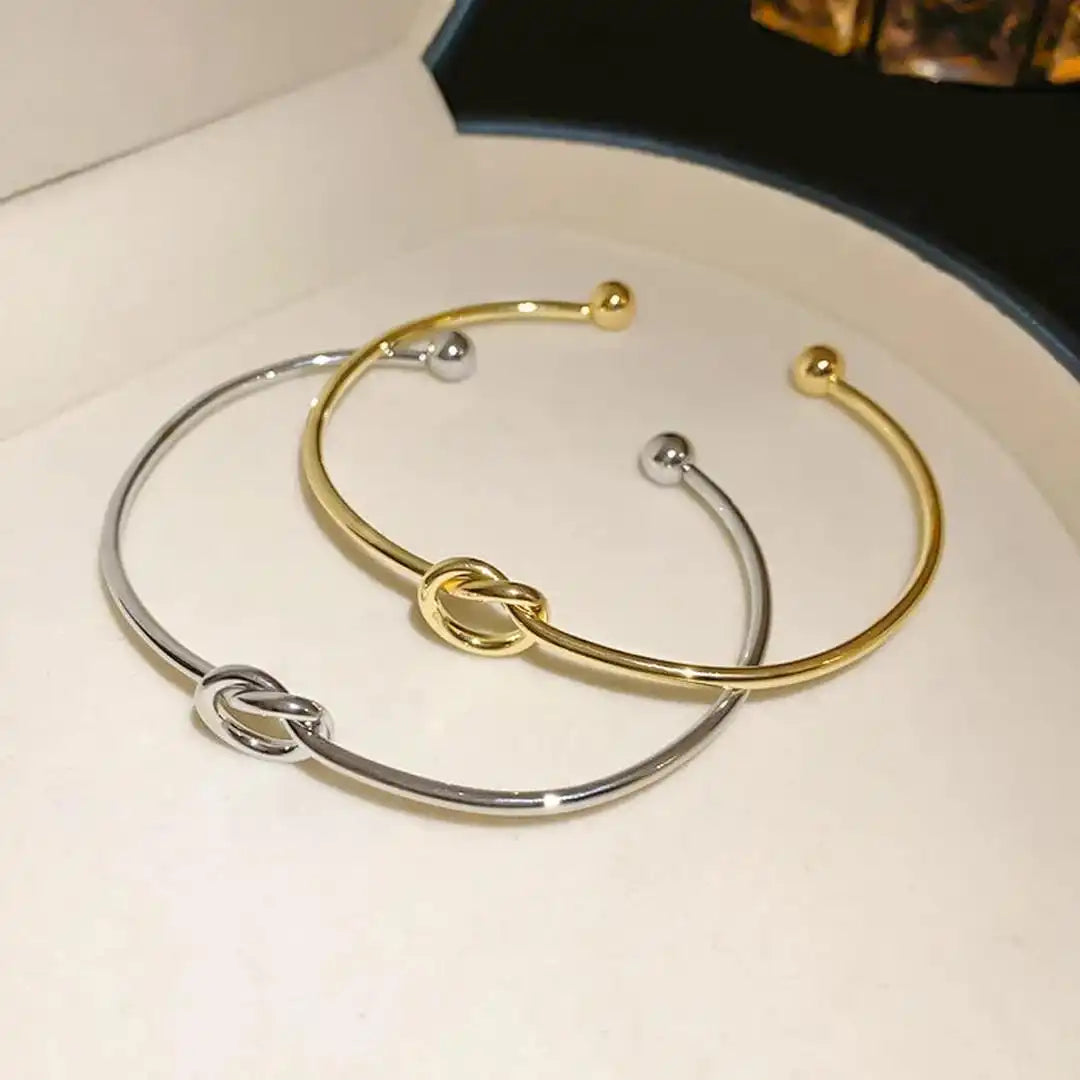 Adjustable Gold Knot Bangle