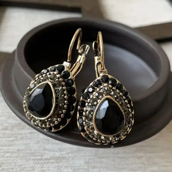 Vintage Crystal Teardrop Earrings