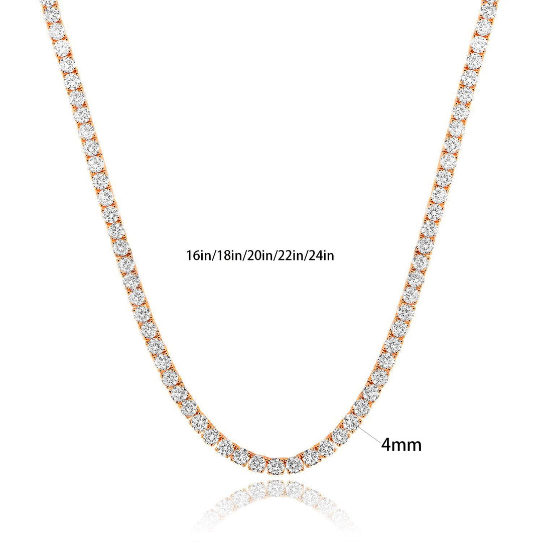 Four-Prong Round Cut Tennis Necklace
