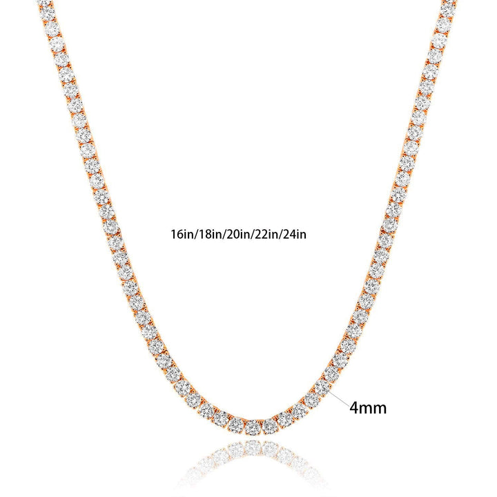 Four-Prong Round Cut Tennis Necklace