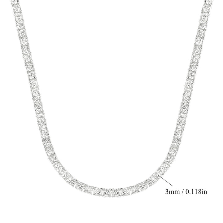 Four-Prong Round Cut Tennis Necklace