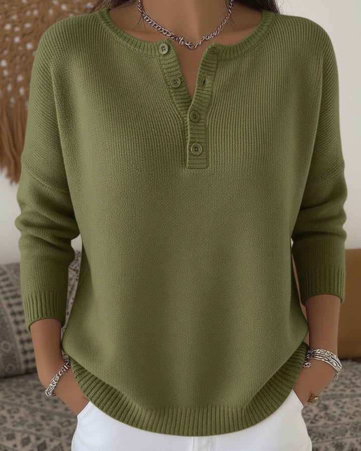 Louise | Henley Button Knit Jumper